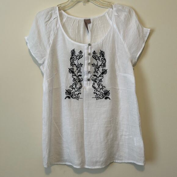 BRINA & EM Tops - Brina & EM Black Embroidery Blouse Size PM